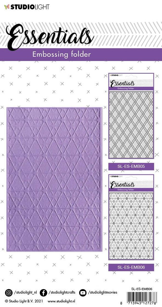 Studio Light SL 3D Embossing Folder Double Diamond Stripes Essentials 100x150mm nr.06